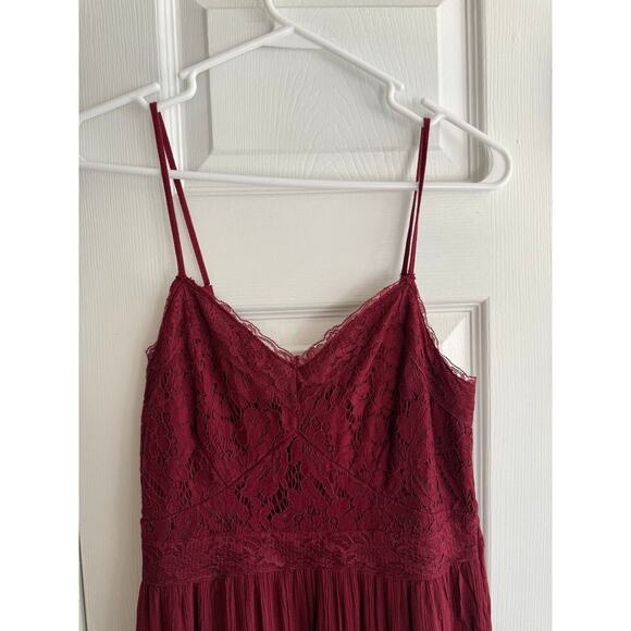 Maurice’s Lace Burgundy Wine Midi Spaghetti Strap Dress Y2K size Small NWT - Picture 4 of 7